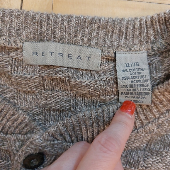 Retreat cotton blend men's sweater size XL - Picture 3 of 6